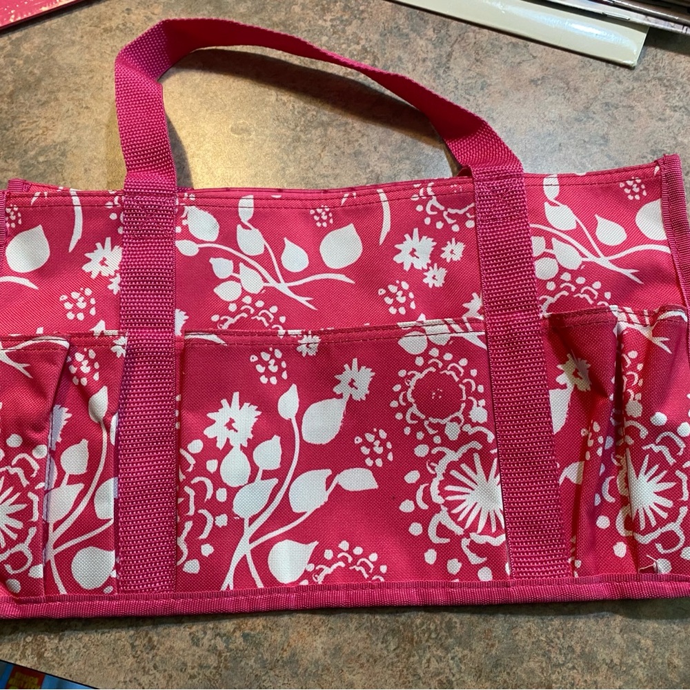 Thirty-One URU Keep It Caddy Floral Pink Tote Bag